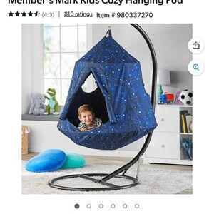 Starry Blue Hanging Pod for Kids